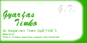 gyarfas timko business card